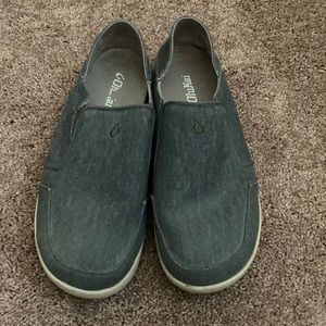 Olukai Nohea Lole Shoe Men's 9.5 Gray Casual Canvas Fishing Shoe